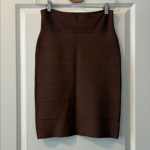 BCBGMaxAzria Size S Chocolate Brown Bandage Skirt